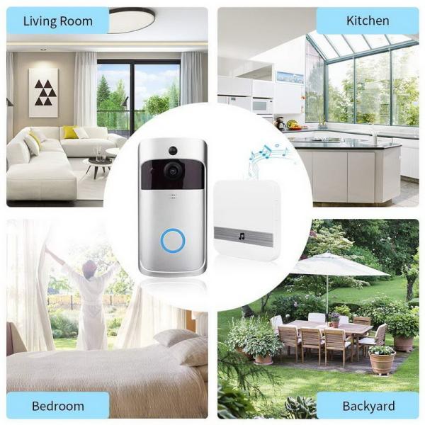 720P 15 Fps WIFI Video Doorbell Visual Recording Two Way Audio Doorbell