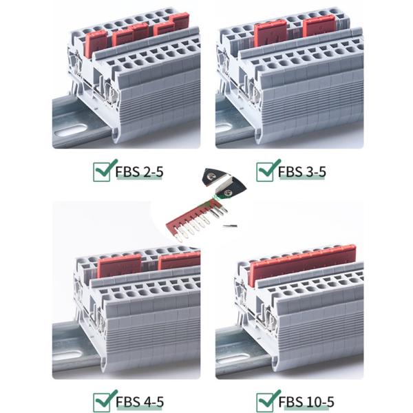PT 2.5 Din Rail Mounted Connector Push In Connection Spring Clamp Terminal Blocks Kit