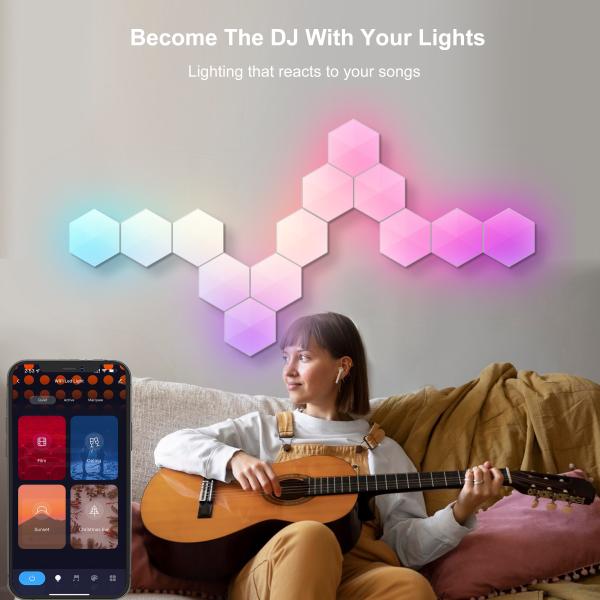 BQB RGB Wall Lamp Multi Colored Wireless Triangle RGB Wall Lights