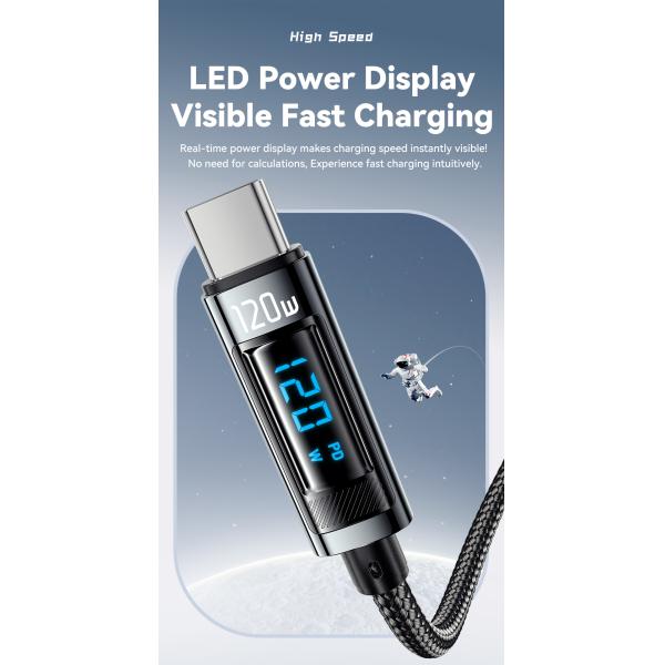 ESSAGER ES-X47 USB A To USB C Charging Cable 120W