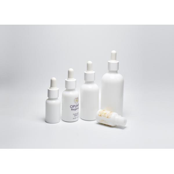 Classic Round Opal White Glass Bottles With Plastic Smooth Dropper Cap, Glass Primary Packaging For Skincare Products