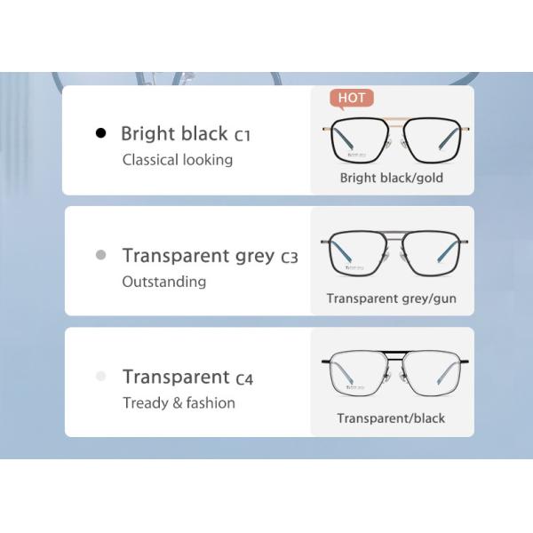 Clear Lens Acetate Titanium Glasses , Unisex Metal Frame Glasses