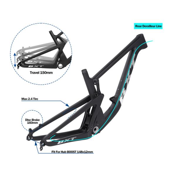 Full Suspension Hardtail Mountain Bike Carbon Frame MTB Frame 29 Boost