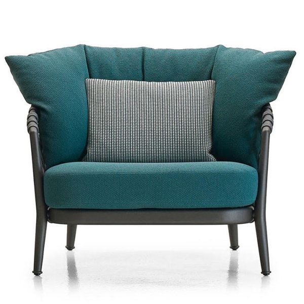 Steel Frame Garden Rattan Chair Dining Room Woven Rattan Chair