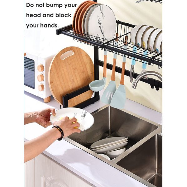 30inch Height 2 Tier Dish Drying Rack , Sink Adjustable Rack 12inch Width