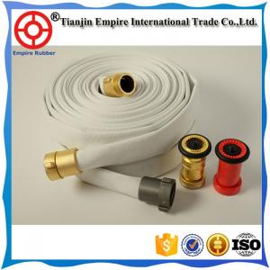 China 3 inch fire fighter white hose with coupling fire resistant pvc hose manufacturers made in China with cheap price on sale