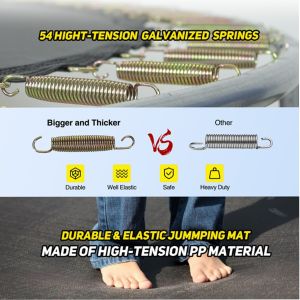 Experience the Joy of Bouncing with AJUNION 10ft Park Trampoline and Enclosure