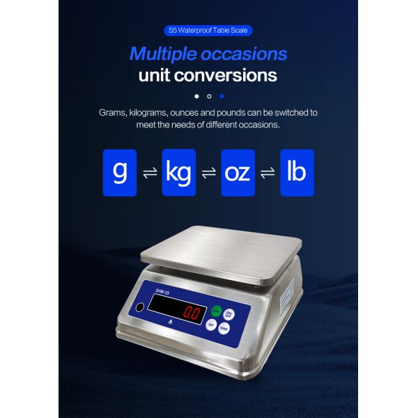 6kg Maximum Weighing Stainless Steel Scale with Dual Display and IP68 Waterproof Rating