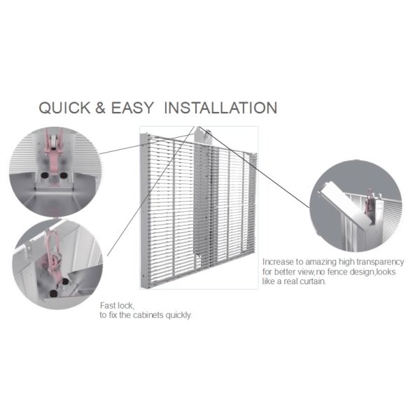 High Transparent LED Screen P10.41 Full Color For Shopping Mall Glass Facade