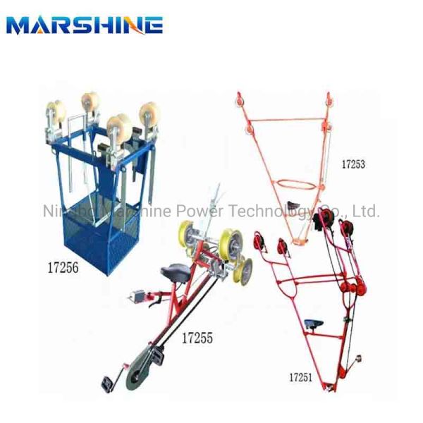 Fireproof Overhead Lines Inspection Trolley Cart For Two Bundles Conductor