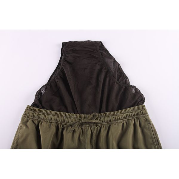 Olive Camouflage Mens Elastic Waist Board Shorts