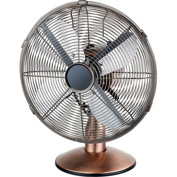 Electric 12 Oscillating Table Fan Plastic Retro 3 Speed Brushed Nickel