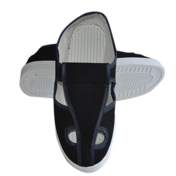 4 Holes PVC Sole Canvas ESD Anti Static Shoes For Cleanroom Working