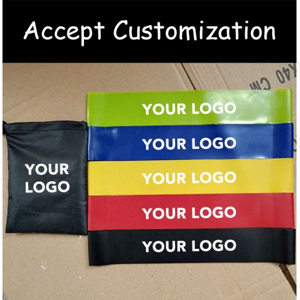 Custom Color Strength Resistance Bands with Bag for Daily Stretching Home Gym Assisted Training 5 Pcs Mini Exercise Band Set
