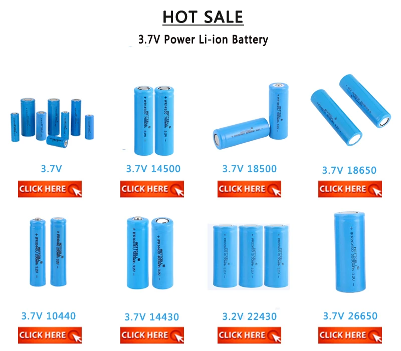 Rechargeable 22430 Lithium Iron Battery ICR22430P 3.7V Li Ion Battery Cell