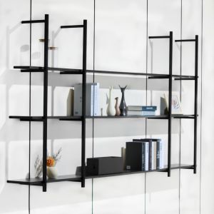 China SGS 1650mm Height 3 Layer Aluminum Frame Wall Bookshelf wholesale