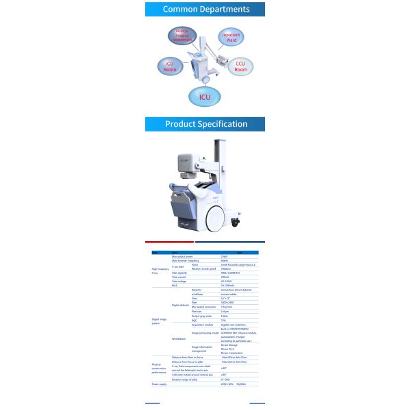 Emergency Room X Ray Equipment Radiological X Ray System 40 - 125kv Tube Voltage
