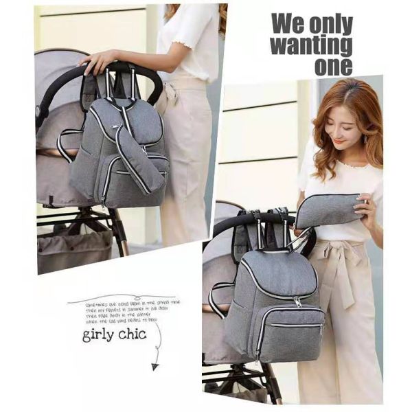 2 In1 Infant Baby Diaper Backpack Mami Mummy Bag With USB Charger