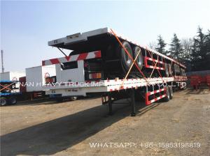 China 20 40 48 60Ft Flatbed Truck Trailers Extendable Container Chassis Semi Trailer 60 ton wholesale
