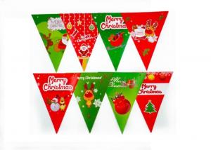 China Christmas Pennant String Flags Heat Tranfer Printing UV Protection OEM Offered on sale