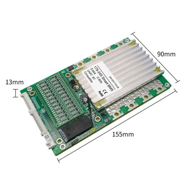 Smart Battery Protection Board , BMS with balancer 17S-24S 80A With BT UART 60V 72V