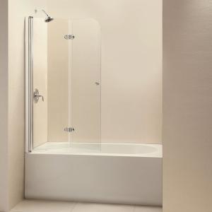 China 6mm Tempered Bathtub Glass Screen With Stainless Steel Handle on sale