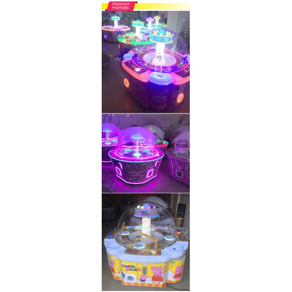 Gift Vending Candy Pusher Machine Round Shape For 4 Players