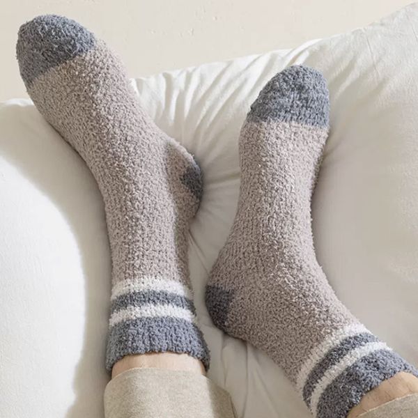 Extra Thick Striped Soft Warm Fuzzy Socks Indoor Warm Sleeping Socks