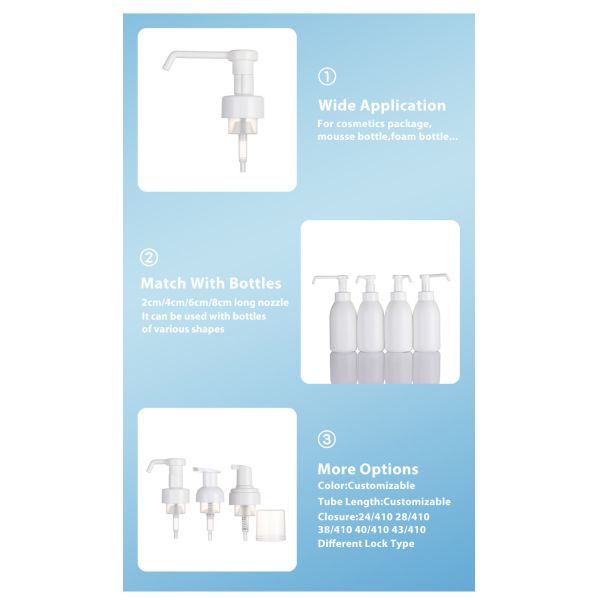 38mm 42mm Closure Plastic Foam Pump Bottle with Long Nozzle