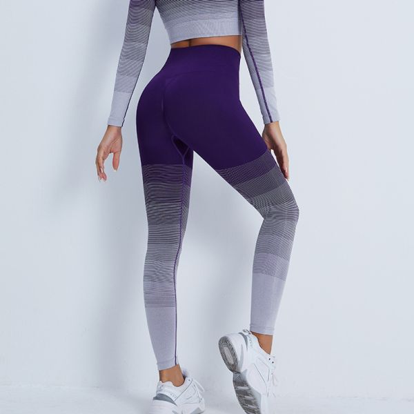 OEM Yoga GYM Leggings Butt Push Up Striped Tracksuit Quality Leggings Factory