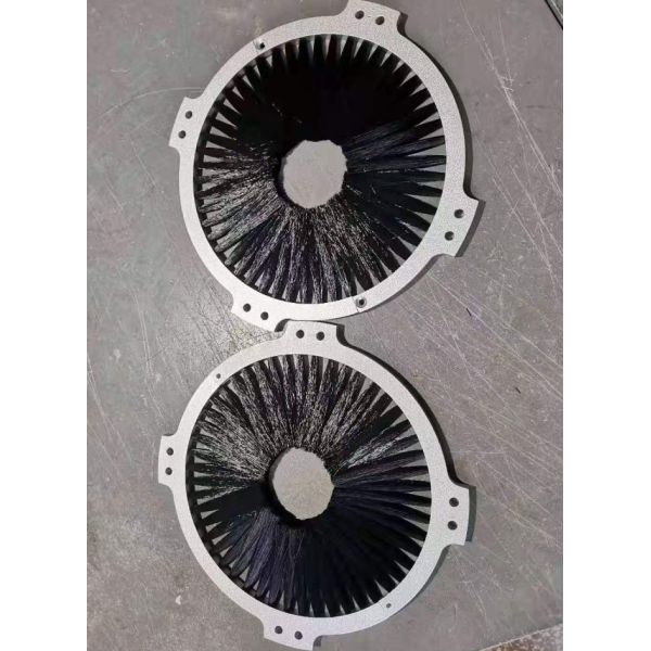 Antistatic Aluminum Two Half Round Brush For Industrial Equipment Accessories