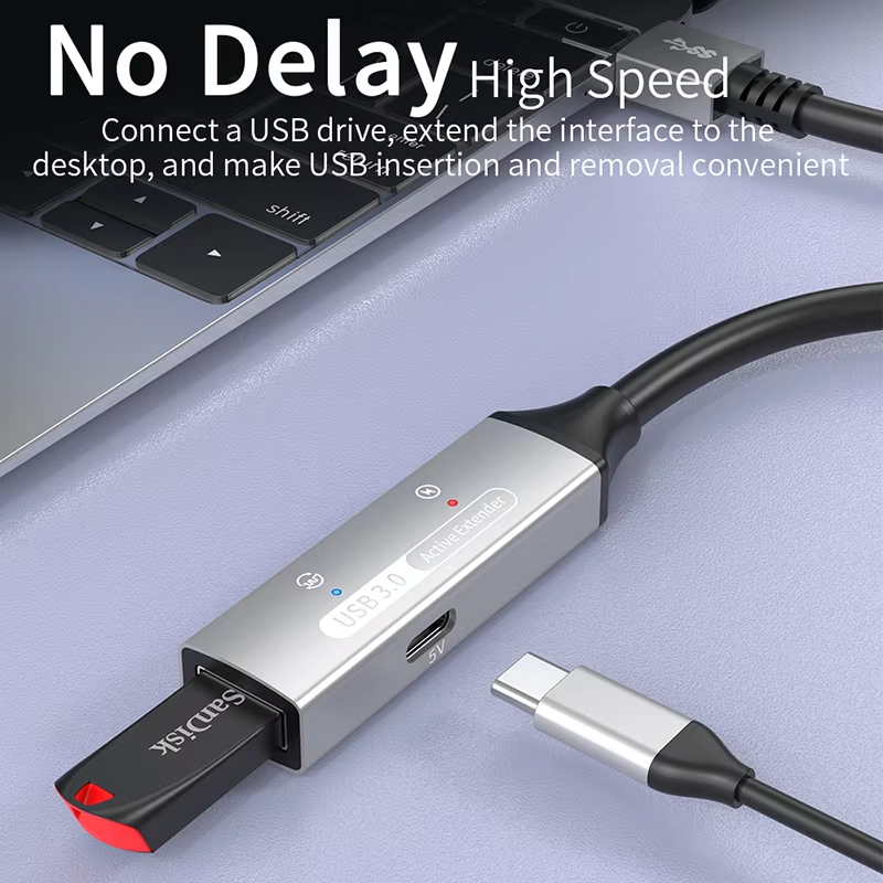 USB 3.0 Hub Extension Type A Male To Female Data Cord With USB C Hub Power Extra Long