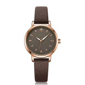 China Simple Elegant Leather Strap Watches Womens With Japan Quartz Movement wholesale