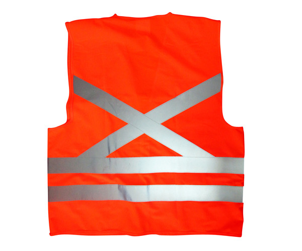 120 Grams Ansi Safety Orange Fluorescent Reflective Vest With Pockets