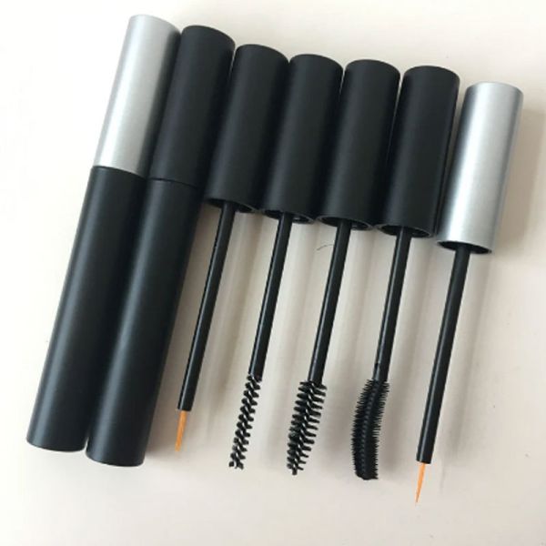 Acceptable OEM/ODM 10ml Customized Empty Rose Gold Eyelash Growth Serum Plastic PETG Bottle with Eyelashes Brush and Tube