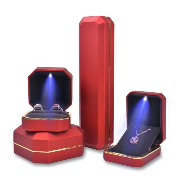 China Factory Wholesale High-End LED Light Plastic Jewellery Gift Box, Jewelry Box Storage Packaging Box Bracelet/Earring/Necklace Display Box