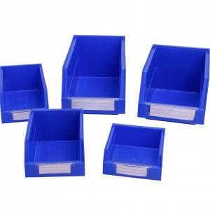 China Customized Color Open Hopper Front Bins for Plastic Stackable Warehouse Storage Box on sale