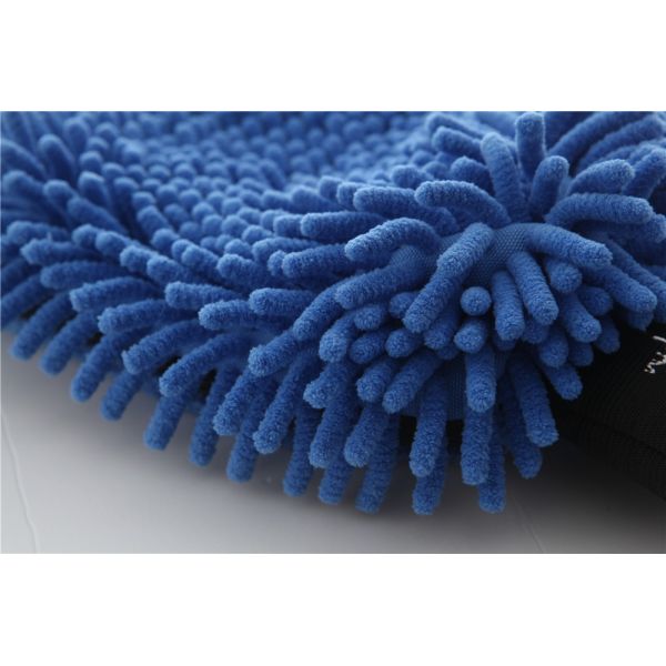 Blue color microfiber plush chenille car cleaning detailing house cleaning wash mitts/gloves