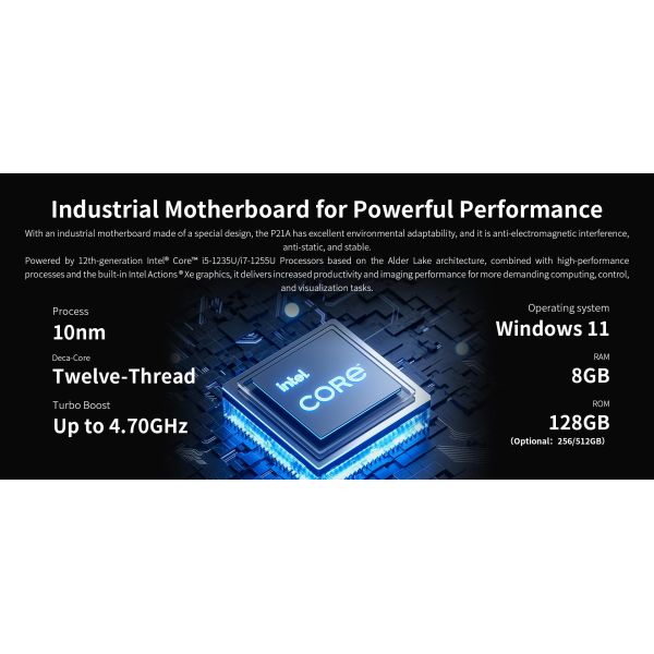 128GB ROM ONERugged P21A 21.5'' Industrial Fanless Wall-Mounted Touch Panel PC Tablet