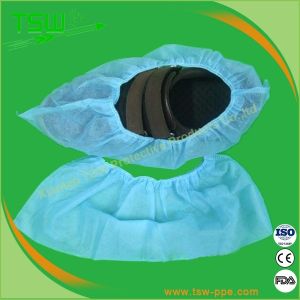 China 25GSM PP Nonwoven Non Skid Shoe Cover With CPE Sole wholesale