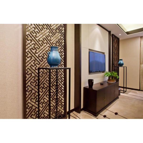 Solid Wood Modern Hotel Bedroom Furniture Full Size Environmental Friendly