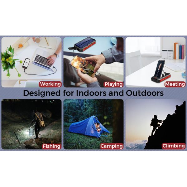 Solar System Power Bank Solar Panel Phone Charger 5000mAh 100000mAh ABS Material