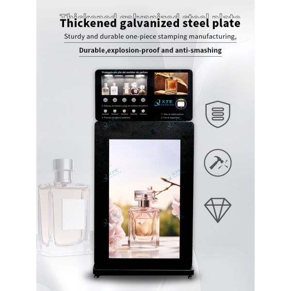 China Manufacture Custom Standing Floor Perfume Vending Machine with Ads Screen