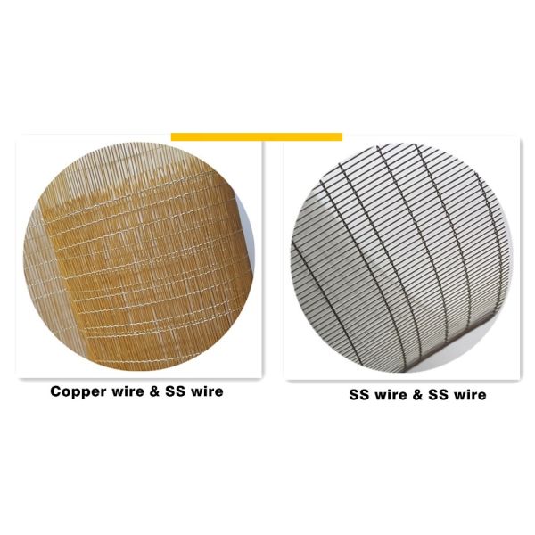 Embedded Woven Laminated Glass Wire Mesh Wire Diameter 0.15 mm 28 Mesh