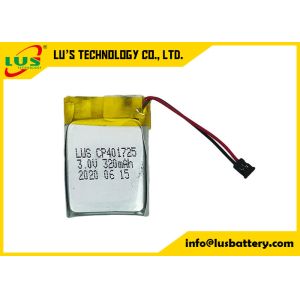 Smart Card Lithium Ion Battery CP401725 3v 320mah Limno2 Material