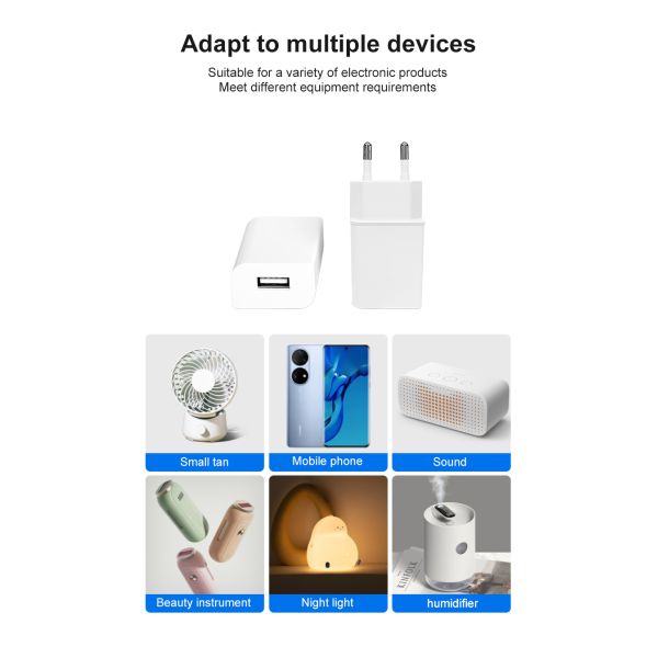 5V 2A EU Plug USB Wall Charger For USB FAN IPAD IP20 Protection Grade CE RoHS