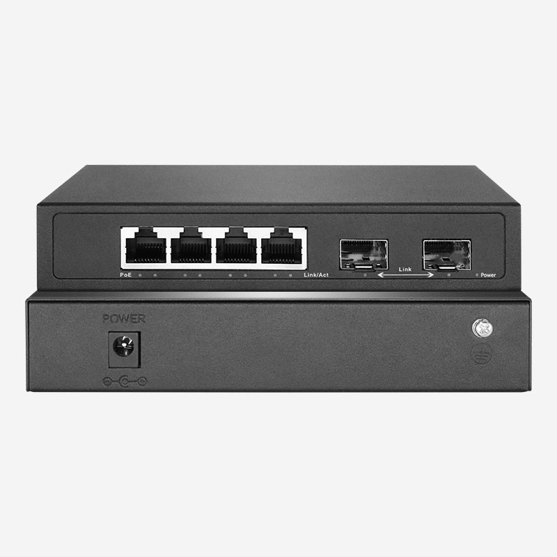 China External Power Supply Gigabit 4 RJ45 And 2 SFP Unmanaged Ethernet Switch For Seamless Connectivity wholesale