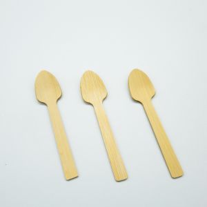 China Green Palm Wooden Disposable Soup Spoons 105mm 140mm 160mm on sale