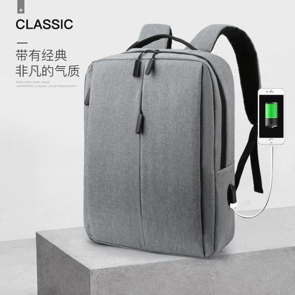 Softback Fashionable Blue Black Anti-Theft Waterproof Lightweight Laptop Backpack USB Charging Customizable Logo for Leisure Oxford