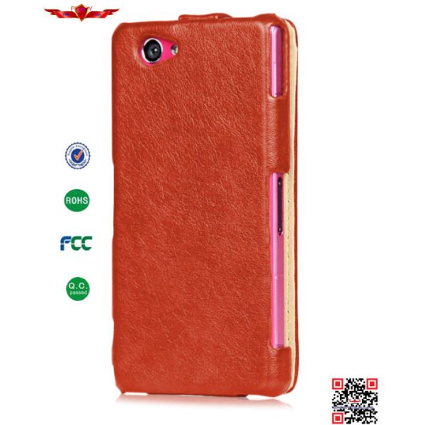 New Arrival 100% Qualify PU Flip Leatehr Cover Cases For Sony Xperia Z1 Mini Soft Durable